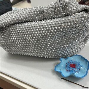 Contemporary Light Gray Studded Women's Bag